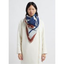 Inoui Editions - Wollen foulard met print - Een Maat - Wit