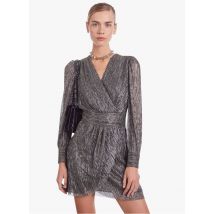 The Kooples - Vestido corto con cuello de pico - Talla 3 - Gris