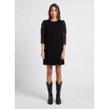 Pablo - Robe courte col rond en dentelle brodée - Taille 38 - Noir