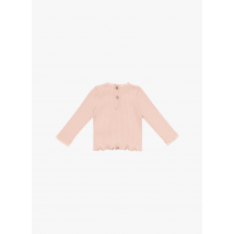 The New Society - Camiseta de canalé de algodón con cuello alto - Talla 12M - Rosa