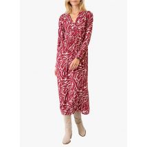 An'ge - Lange jurk met v-hals en bloemenprint - L Maat - Rood