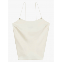 Tara Jarmon - Fließendes gerade geschnittenes satin-top - Größe 36 - Weiß