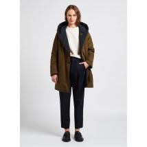 Oof - Aan twee zijden te dragen parka met capuchon en knoopsluiting - 40 Maat - Kakigroen