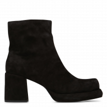 Minelli - Suède enkellaarzen met hak - 41 Maat - Zwart