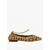 Cosmoparis - Manoletinas de cuero con aspecto de potro con motivo de leopardo - Talla 40 - Multicolor