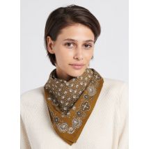 Moismont - Katoenen foulard met bloemenprint - Een Maat - Bruin