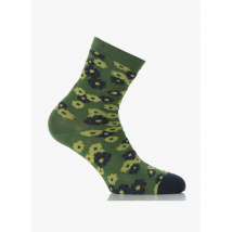 Nice Things - Sokken van katoenmix met bloemenprint - L/XL Maat - Groen
