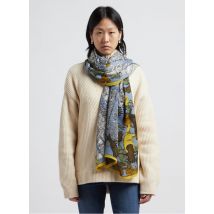Inoui Editions - Estola de lana estampada - Talla única - Azul
