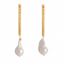 Lavani Jewels - Boucles d'oreilles avec perle - Taille Unique - Doré