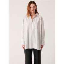 Zapa - Camisa holgada de algodón a rayas con cuello clásico - Talla 40 - Negro