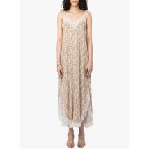 Zadig&voltaire - Vestido largo con cuello de pico con estampado liberty - Talla M - Amarillo