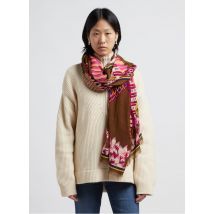 Inoui Editions - Stola van wol met print - Een Maat - Prune