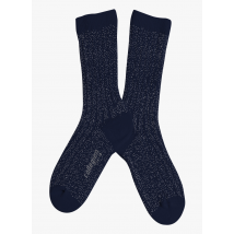 Collegien - Sokken met lurex en ribbeltextuur katoenblend - 28/31 Maat - Blauw