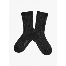 Collegien - Chaussettes côtelées lurex en coton mélangé - Taille 24/27 - Noir