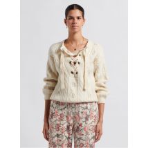 Louise Misha - Gerade geschnittener rundhalspullover aus wollmix - Größe S - Beige