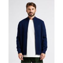 Hackett - Wollen trui met rits en opstaande kraag - XL Maat - Blauw