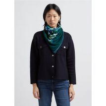 Inoui Editions - Wollen vierkante sjaal met print - Een Maat - Groen