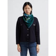 Inoui Editions - Wollen vierkante sjaal met print - Een Maat - Groen