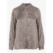 Caroll - Zijden blouse met klassieke kraag en print - 44 Maat - Wit