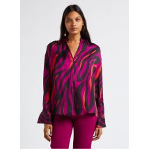 Pinko - Rechte - satijnachtige top met v-hals - 40 Maat - Multikleurig