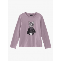 Ikks Junior - Camiseta de algodón estampada con cuello redondo - Talla 10A - Violeta