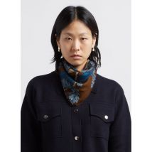 Inoui Editions - Wollen foulard met print - Een Maat - Bruin