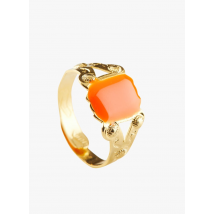 Guila Paris - Bague en métal doré - Taille Unique - Orange