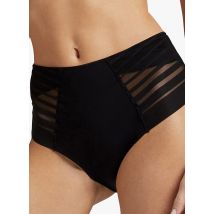 Lou - Culotte haute microfibre et maille graphique - Taille 38 - Noir