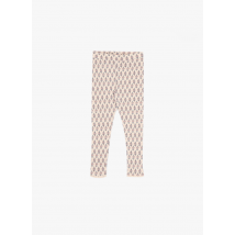 The New Society - Katoenen legging met ribtextuur en print - 6A Maat - Roze