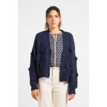 Louise Misha - Gilet ample en laine - Taille M - Bleu