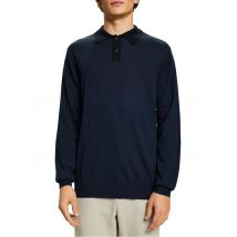Esprit - Gerade geschnittener wollpullover mit polokragen - Größe M - Blau