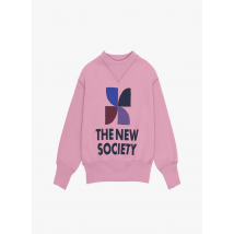 The New Society - Ruimvallende - katoenen sweater met ronde hals en zeefdruk - 4A Maat - Roze