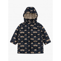 Konges Slojd - Manteau long à capuche imprimé - Taille 4ans - Bleu