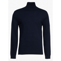 Esprit - Pull col roulé en coton et laine - Taille L - Bleu
