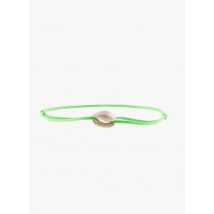 Guila Paris - Armband met schelpen en katoenen koordje - Een Maat - Groen