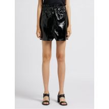 Twinset - Rok van vinyl met hoge taille - L Maat - Zwart