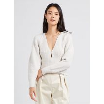 Iro - Wollen trui met v-decolleté - S Maat - Beige