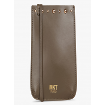 Mkt - Pochette smartphone en cuir lisse - Taille Unique - Vert