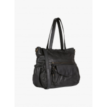 Pieces - Leren tas met schouderriem - Een Maat - Zwart