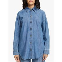 Esprit - Spijkerblouse met klassieke kraag - L Maat - Jeans verschoten
