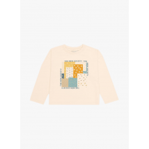 The New Society - Tee-shirt col rond en coton sérigraphié - Taille 8A - Beige
