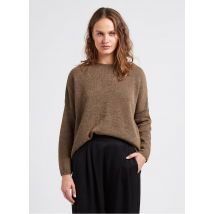 Masscob - Ruimvallende trui met ronde hals wolblend - XS Maat - Bruin