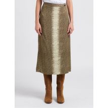 Twinset - Falda midi con estampado de lagartija - Talla 44 - Marrón