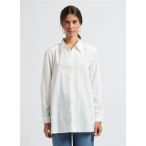 Moss Copenhagen - Camisa larga de algodón con cuello clásico - Talla S - Blanco