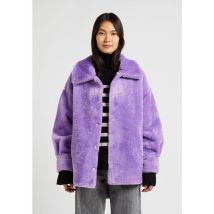 Suncoo - Manteau col tailleur en fausse fourrure - Taille 1 - Violet