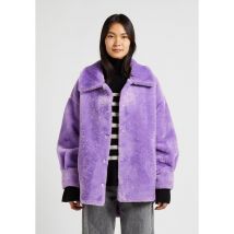 Suncoo - Abrigo con cuello sastre de pelo sintético - Talla 1 - Violeta