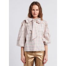 The Label Edition - Katoenen blouse met maokraag - M Maat - Multikleurig