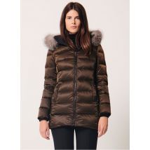 Zapa - Halflang donsjack met capuchon - 34 Maat - Bruin