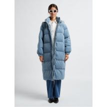 See U Soon - Lang donsjack met capuchon van katoenen corduroy - 0 Maat - Blauw