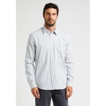 Samsoe Samsoe - Gestreepte blouse met klassieke kraag katoenblend - M Maat - Wit